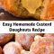 Easy Homemade Custard Doughnuts Recipe Easy, homemade, doughnuts - what more could you want? These simple doughnuts filled with a homemade custard recipe to die for are the perfect sweet treat to eat at any point during the day. Suitable for all ages (especially the kids), they will be sure to go down a treat!