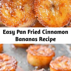 Easy Pan Fried Cinnamon Bananas Recipe These pan fried cinnamon bananas are so easy to make and taste SO GOOD! They're amazing (seriously AMAZING) on ice cream or pancakes, or just as a snack. Soft and sweet on the inside and caramelized on the outside.