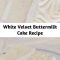 White velvet cake gets it's flavor and velvety texture from buttermilk. A moist, tender cake that is great for any special occasion. This recipe makes two 8" round cakes about 2" tall. Bake at 335F for 30-35 minutes until a toothpick comes out cleanly.