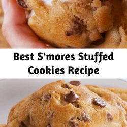 Best S'mores Stuffed Cookies Recipe To insure your cookie doesn't turn into a big puddle with graham cracker poking out, refrigerate your cookies before you bake them. 10 to 15 minutes should do the trick — no longer than an hour though, or your marshmallows won't melt while baking! #easyrecipe #baking #smores #cookie #dessert
