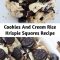 Cookies And Cream Rice Krispie Squares Recipe It's true, you've died and gone to cookies and cream heaven. Marshmallows, white chocolate, Oreos & chocolate chips - what's left to say?