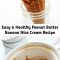 Easy & Healthy Peanut Butter Banana Nice Cream Recipe Banana nice cream flavored with peanut butter and chocolate chips is an easy, healthier, vegan and gluten-free ice cream dessert recipe made with real food ingredients. #vegan #nicecream #peanutbutter