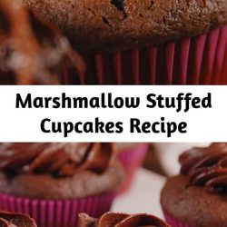 Marshmallow Stuffed Cupcakes Recipe The gooeyness factor on these babies is through the roof.