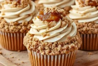 Moist and fluffy Apple Crumble Cupcakes topped with buttery crumble and caramel drizzle — the best Fall Apple Cupcakes for cozy baking season, inspired by classic Apple Cobbler Cupcakes and Apple Crisp Cupcakes, perfect for September Cupcakes Ideas and fans of Cute Fall Cupcakes or Cupcake Recipes With Filling.