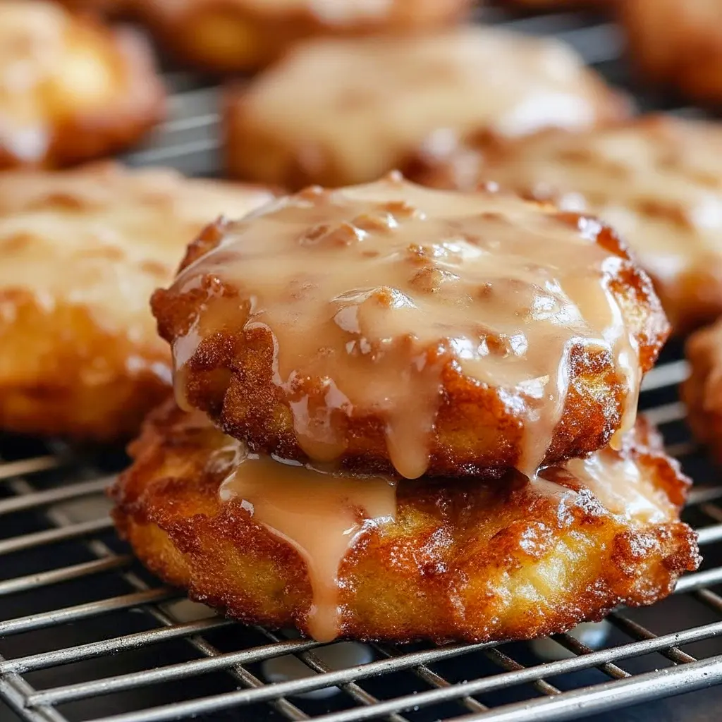 Golden Baked Fritters Recipe piled on a plate, each glazed and studded with apple chunks — the ultimate Best Apple Fritters Recipe that doubles as Breakfast Stuff or cozy Old People Desserts. A tray of Homemade Pastries Easy enough for weeknights, inspired by Seasonal Baking Recipes and adaptable with Canned Apple Recipes Desserts, delivering Soft Apple Recipes comfort as the ultimate Warm Food Recipes.