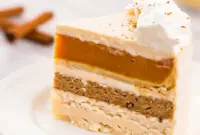 A decadent Pie Cake Recipe layered with pumpkin pie, cinnamon cheesecake, and spice cake — the Best Ever Thanksgiving Dessert that combines Cake And Pie flavors into one stunning holiday centerpiece, perfect for Thanksgiving Dinner Desserts and festive Cake Ideas Thanksgiving.
