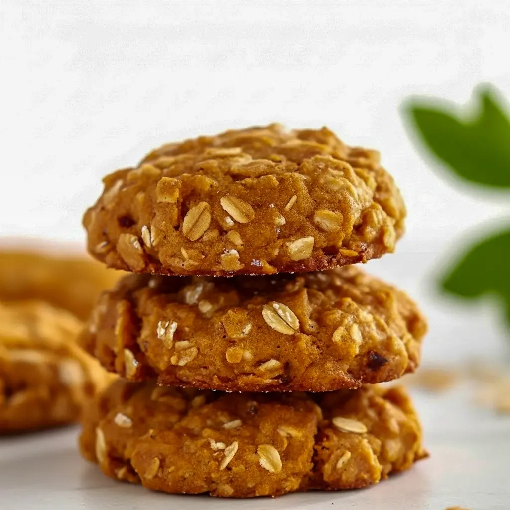 Close-up of no-bake pumpkin spice oat cookies on parchment, drizzled with chocolate and sprinkled with cinnamon — perfect No Bake Thanksgiving Treats, Super Easy Fall Desserts.