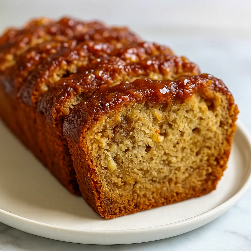 Close-up of a golden cinnamon-apple loaf with juicy apple pieces and a coarse-sugar crust on a wooden board — a cozy Spiced Bread Recipe that feels like a rustic favorite from Fall Yeast Bread Recipes, and would be equally delicious as an Apple Yeast Bread variation or served thinly sliced for Apple Tea Bread.