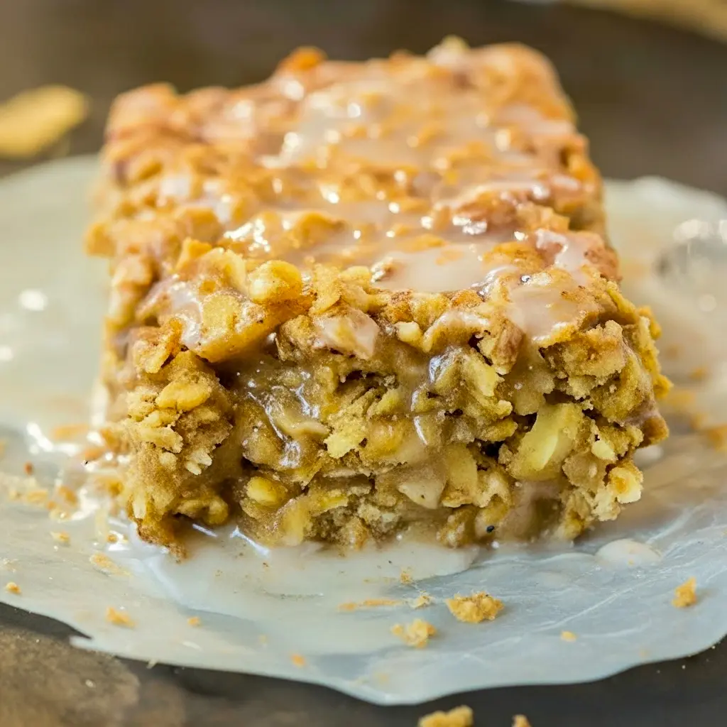 Cinnamon Roll Baked Oatmeal — A Cozy Cinnamon Roll Bake For Chilly Mornings Close-up of golden-baked cinnamon-swirl oatmeal squares with a light glaze — a comforting Cinnamon Roll Bake that's also ideal for Dairy Free Breakfasts, listed under top Baked Oatmeal Recipes, pairs well with Tofu Scramble, and works as a Gluten Free Sugar Free option for Free Snacks, simple Gluten Free Breakfasts, and everyday Oatmeal Recipes.