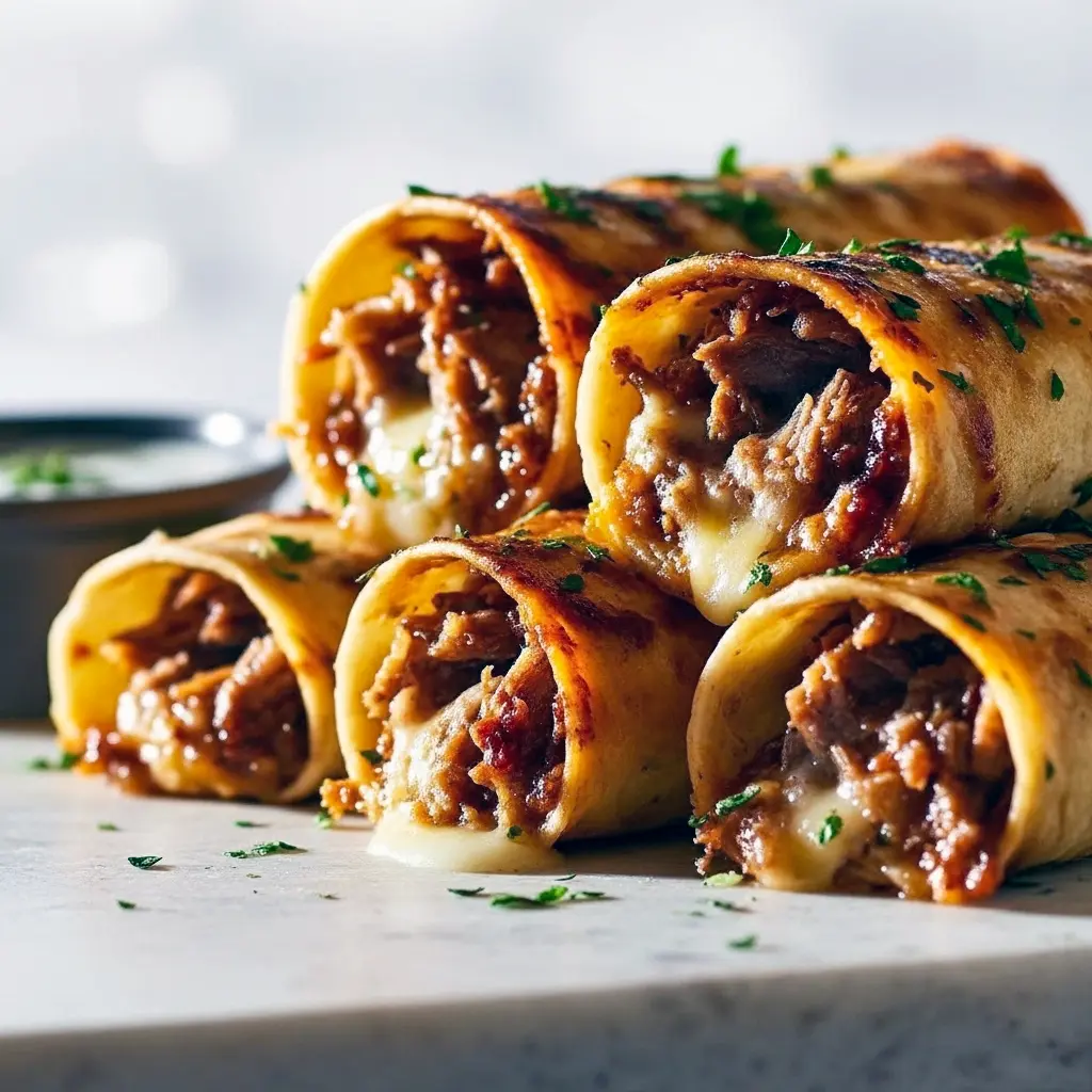 French Dip Roll Ups Tortilla — Perfect Quick Weeknight Meal Golden-baked Roll Ups Tortilla stuffed with melty cheese and Sliced Roast Beef, served with a bowl of au jus for French Dip dipping, garnished with crispy French Fried Onions and showcasing juicy Tender Roast Beef in portable Tortilla Rolls — a savory French Dip Sandwich riff and perfect Roll Ups for Quick Weeknight Meals.