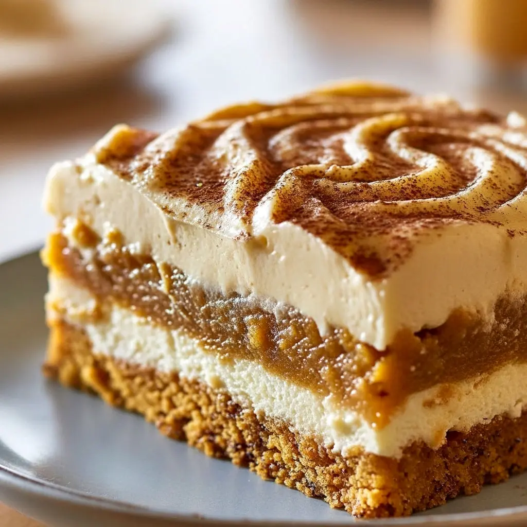 A decadent Pumpkin Cake With Cream Cheese Filling topped with smooth Pumpkin Spice Gooey Cake Brown Sugar Icing, featuring layers of moist pumpkin cake, gooey spiced filling, and creamy frosting, perfect for fall dessert lovers.