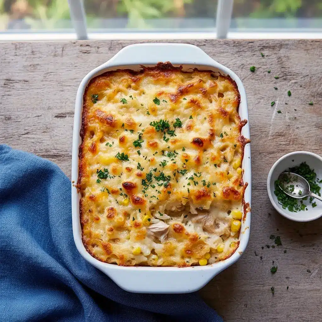 Golden, creamy Angel Chicken Rice baked to perfection in a casserole dish, topped with melted cheese and herbs — the perfect comfort meal for Recipes For Family Gatherings.