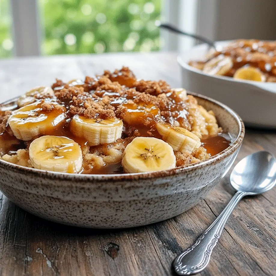 Warm, bubbling Rich Desserts style Banana Foster Recipe cobbler featuring caramelized Bananas Foster filling and biscuit topping, inspired by Banana Coffee Cakes, ideal for anyone craving an elegant Banana Dessert from classic Cobbler Recipes, straight out of How Sweet Eats flair and made for Indulgent Desserts and Decadent Desserts lovers.