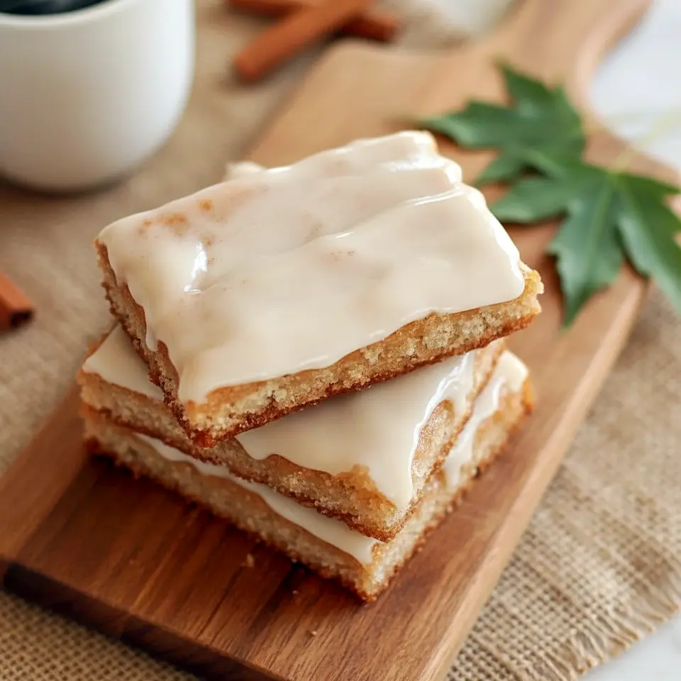 Soft, fluffy Maple Donut Bars drizzled with a sweet glaze, styled as a cozy Baked Breakfast and simple Sweet Treat made from easy Breakfast Baked Goods, perfect for fans of Breakfast Donuts, classic Maple Recipes, and nostalgic Maple Bars—a warm, homemade option for anyone looking for delicious Things To Bake.