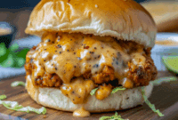 Easy homemade Cajun chicken sloppy joes piled onto toasted buns with peppers, onions, and bold Cajun seasoning, creating a saucy and flavorful Southern-style sandwich.