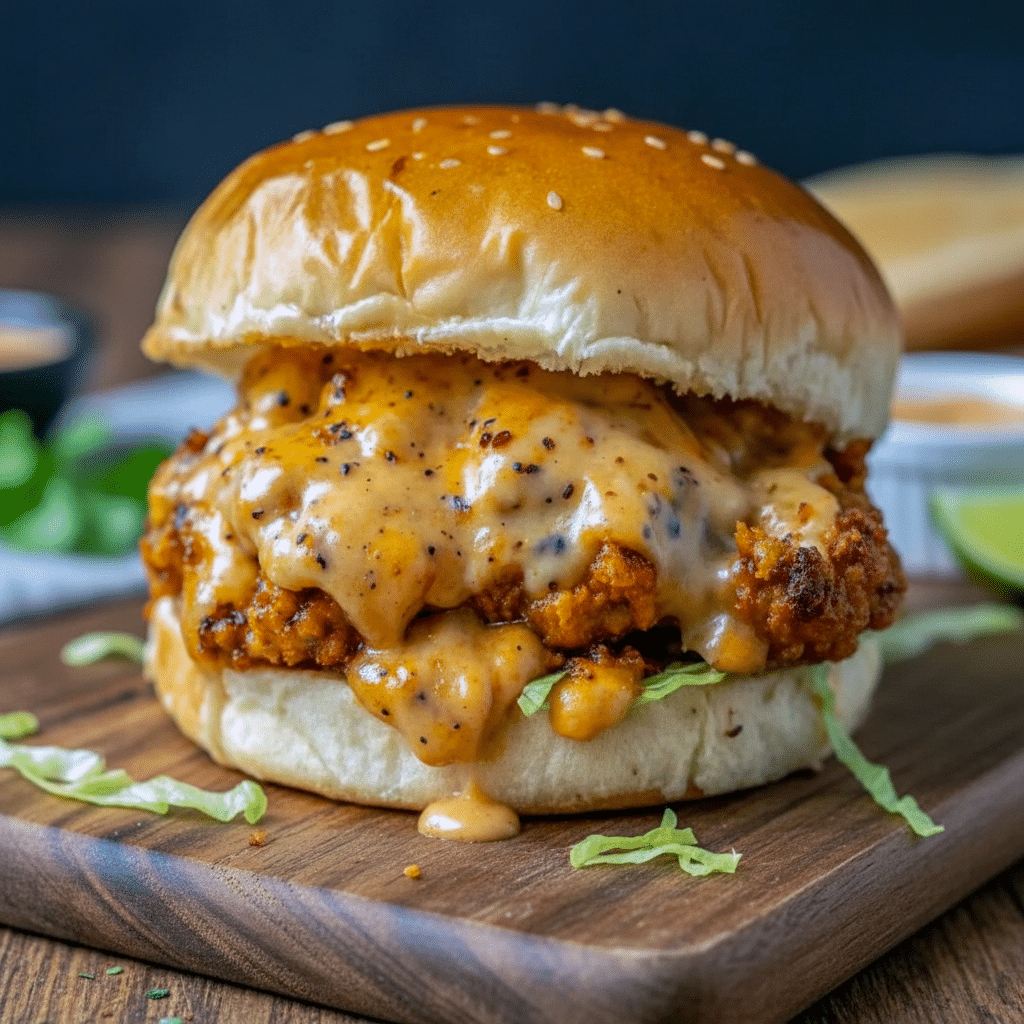 Easy homemade Cajun chicken sloppy joes piled onto toasted buns with peppers, onions, and bold Cajun seasoning, creating a saucy and flavorful Southern-style sandwich.