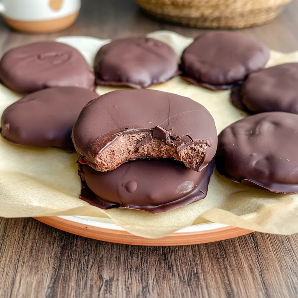 Fudgy mint chocolate protein cookies dipped in glossy dark chocolate, made with simple ingredients for Mint Chocolate Protein Recipes, perfect for anyone craving refreshing, chocolaty Protein Treats Healthy enough for everyday snacking.