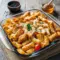 Golden honey pepper chicken tossed with creamy penne pasta, topped with fresh herbs and parmesan in a vibrant skillet ready for a cozy family meal. 🍯🍗🍝