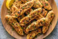 Simple Greek Chicken Tenders — Fresh & Fun Chicken Dinner Menu Ideas1 Greek-marinated chicken tenderloins grilled to golden perfection and served with lemon wedges and fresh herbs.