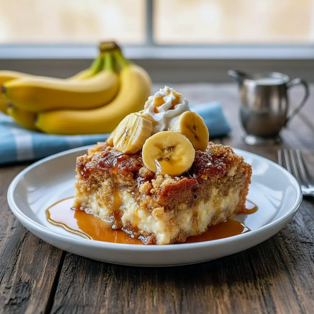 Golden, bubbling banana cobbler fresh from the oven, showcasing a classic Southern-style sweet treat perfect for weekend comfort and family-style dessert moments.