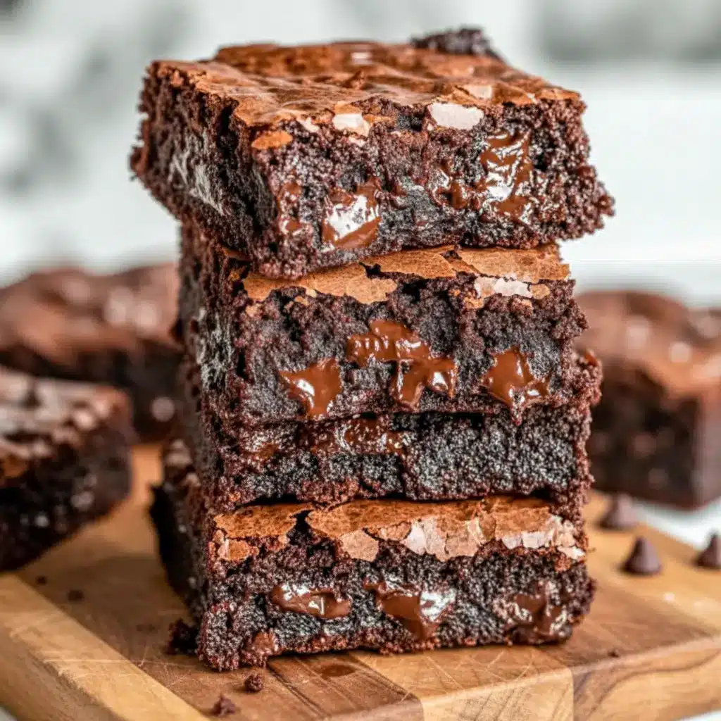 Fudgy zero sugar brownies made with Greek yogurt — rich chocolate squares that are Easy On The Go Desserts, perfect for healthy snacking or meal prep.