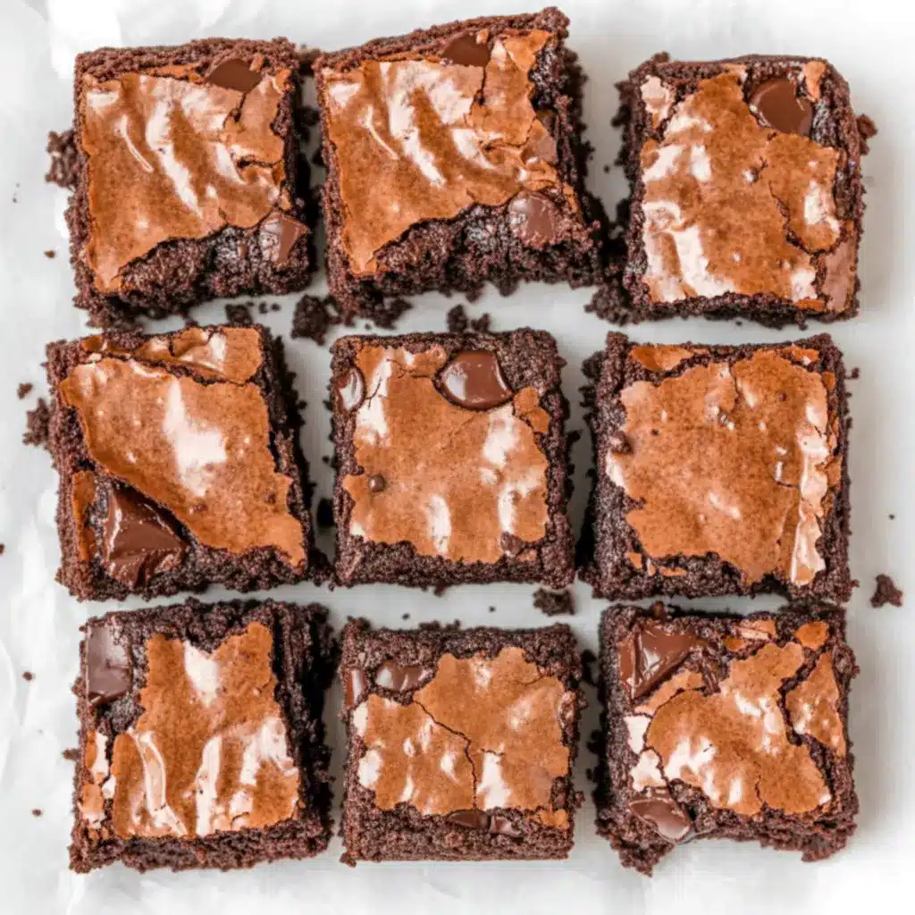 Fudgy zero sugar brownies made with Greek yogurt — rich chocolate squares that are Easy On The Go Desserts, perfect for healthy snacking or meal prep.
