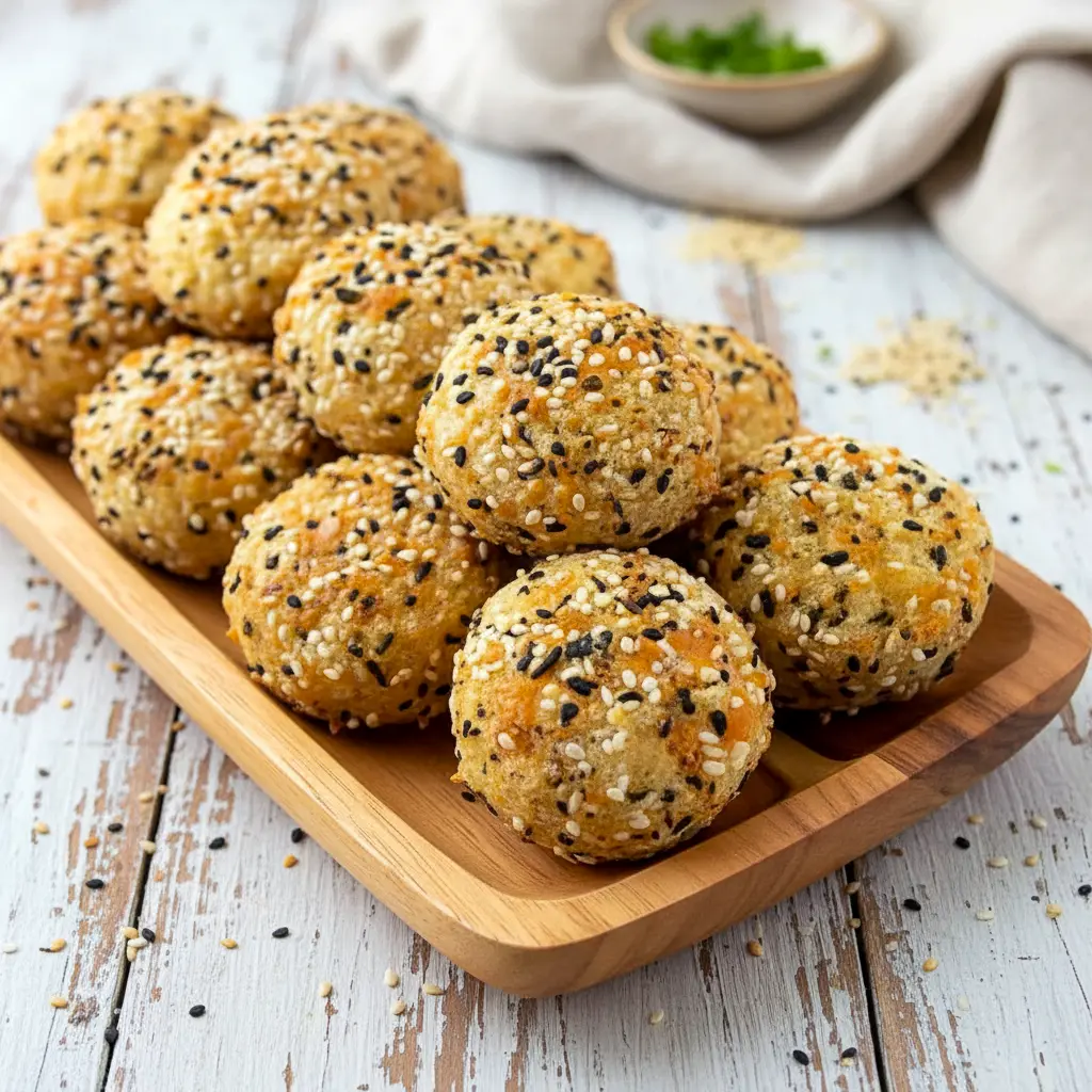 Golden, fluffy bagel bites shown as a High Protein Morning Snack, topped with seasoning for Everything But The Bagel Recipes, displayed as Baked Protein Bites perfect for Snacks Ideas For Work, easy Protein Snack Ideas On The Go, or simple High Protein Lunch Ideas For School, great for fans of Prime Protein Recipes, filled and chewy High Protein Bites, ideal when you want More Protein in every bite.