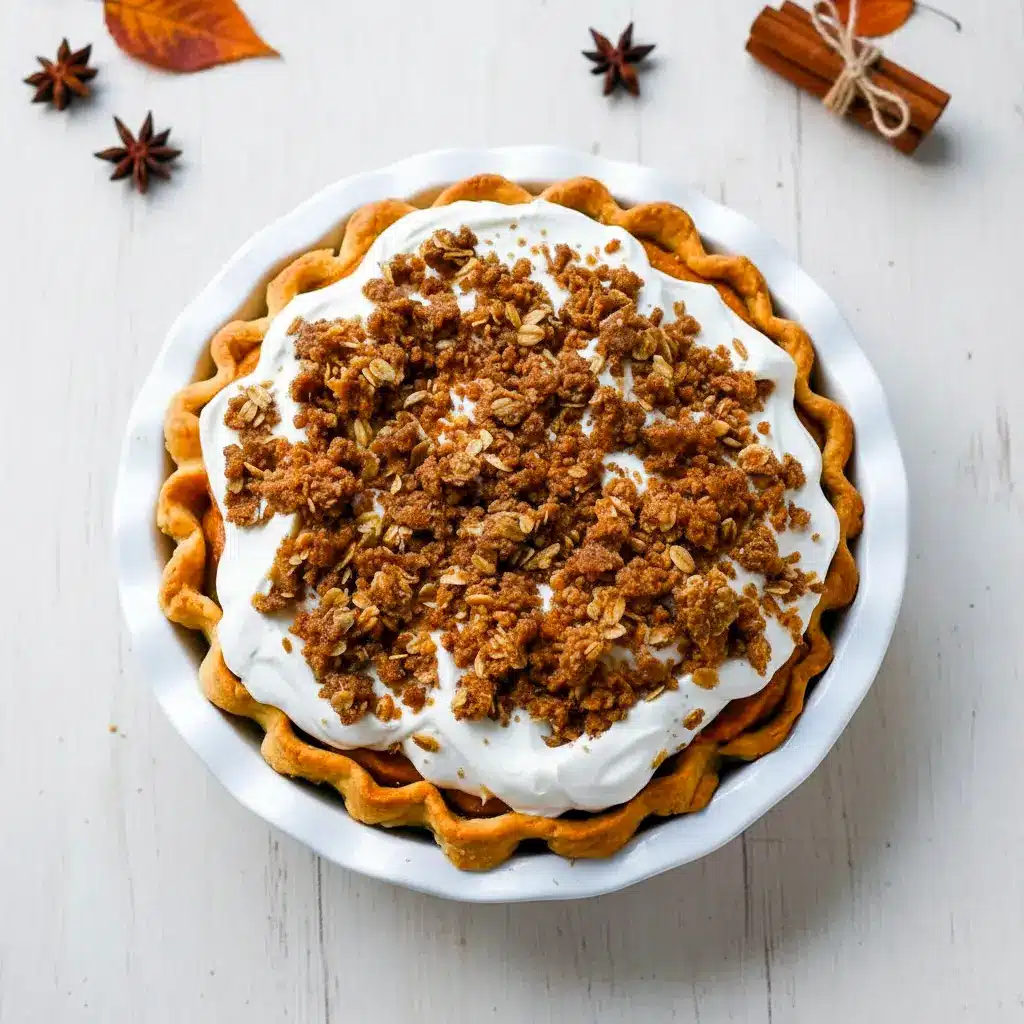 A decadent layered pumpkin caramel pie inspired by Milkbar Pumpkin, featuring salted caramel, creamy pumpkin ganache, whipped topping, and streusel—perfect for fall dessert lovers who enjoy Pumpkin Pie Milk Bar, creative flavors like Apple And Pumpkin Pie, and cozy seasonal baking sweetened with a touch of Modern Honey.