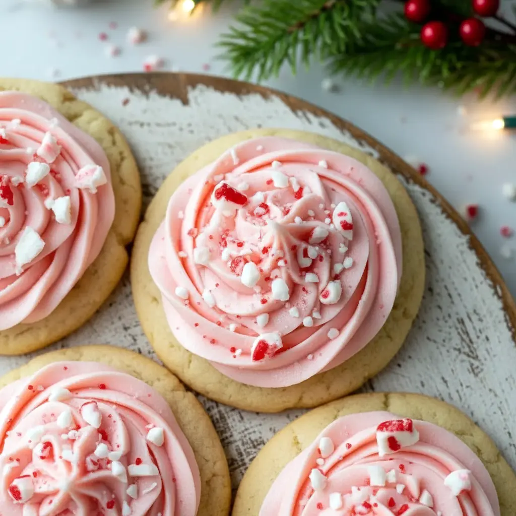 Soft frosted peppermint cookies topped with crushed candy canes, inspired by Peppermint Cream Cheese Cookies, decorated with Peppermint Icing For Cookies, and perfect for Peppermint Baking; a festive Peppermint Sugar Cookies Recipe that echoes the coziness of Peppermint Sour Cream Cookies and the richness of Peppermint Cheesecake Cookies, creating a joyful Peppermint Cookies Recipe full of bright Christmas Cookie Flavors for any holiday Christmas Cookies Recipe spread.