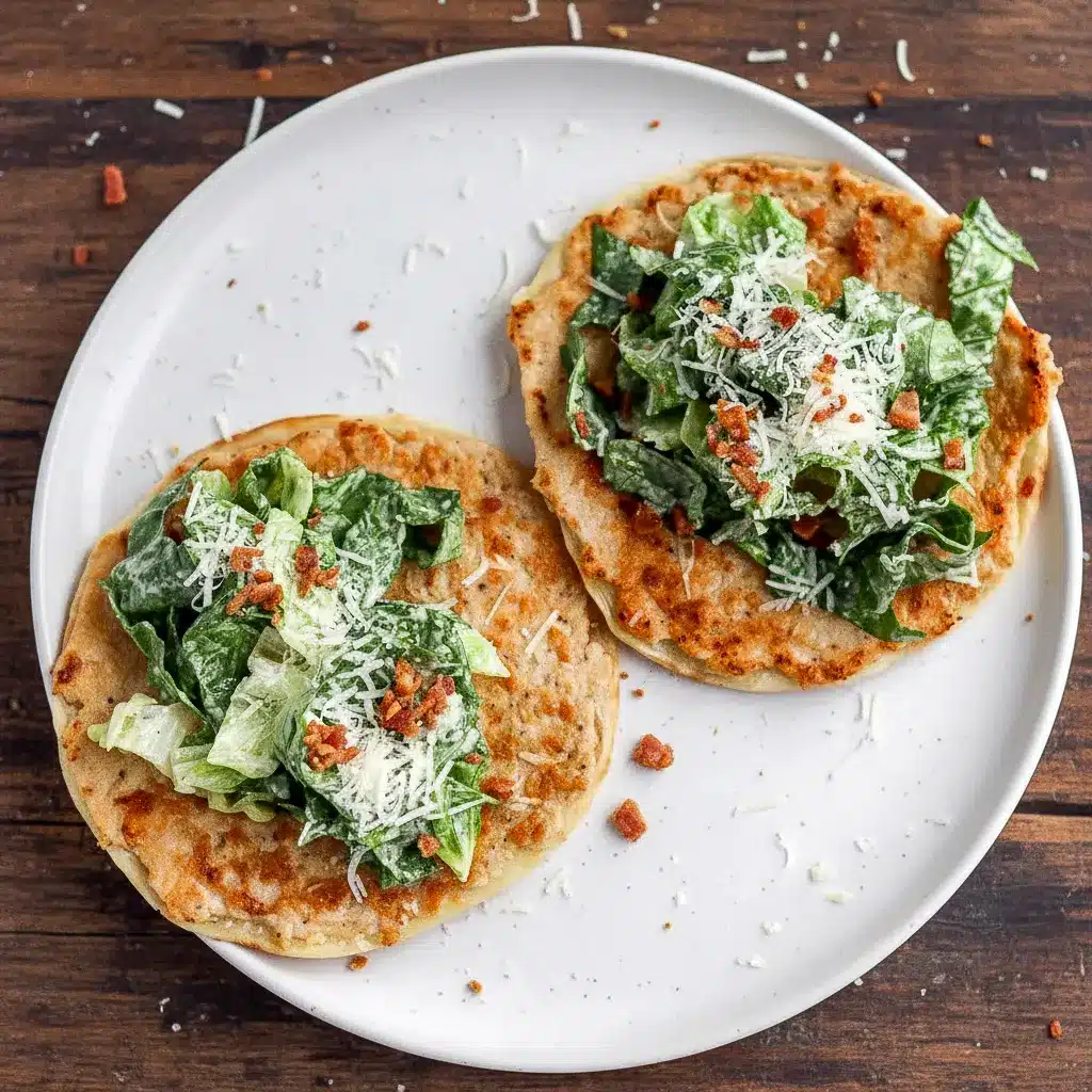 A stack of Cesar Salad Tacos turned into golden, skillet-seared Crispy Chicken Caesar Smash Tacos, filled with romaine, parmesan, bacon, and creamy dressing for the ultimate Chicken Caesar Salad Taco and Chicken Ceaser Salad Taco experience. These easy Cesar Smash Tacos are perfect for Dinner Tonight Easy Healthy, showcasing irresistible Chicken Caesar Salad Smash Tacos that double as bright, crunchy Caesar Salad Smash Tacos ideal for Light Summer Suppers.