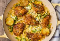 One-pan Cheesy Jalapeno Chicken cooked in a skillet with jalapeños, melted cheese, and golden seared chicken, perfect for a flavorful Jalapeno Chicken Dinner or quick weeknight meal.