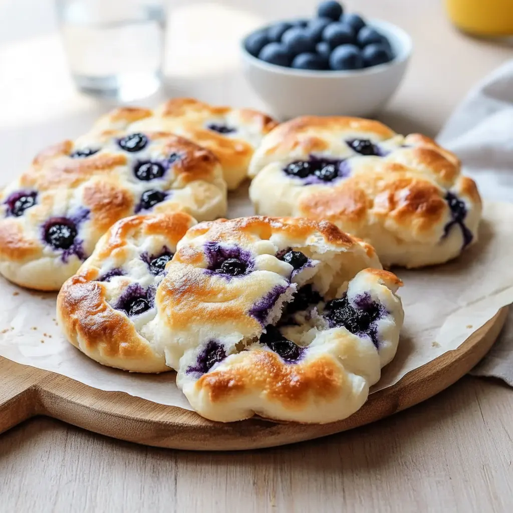 Healthy Cream Cheese Desserts inspired blueberry cloud bread with cottage cheese, baked until golden and fluffy, ideal for Low Carb Low Calorie Recipes Breakfast, Cottage Cheese Recipes Low Calorie, and easy Fit Food Recipes for a light, high-protein start to the day.