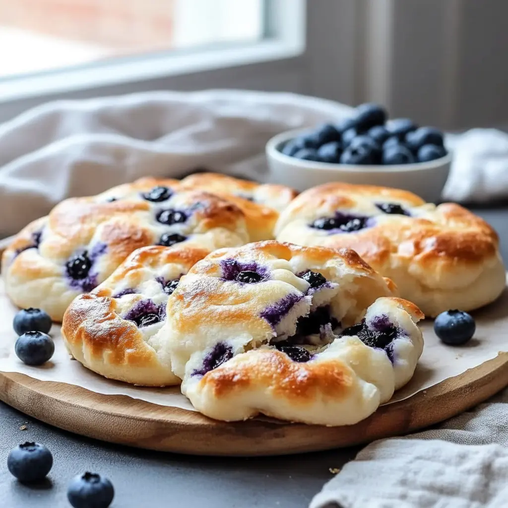 Healthy Cream Cheese Desserts inspired blueberry cloud bread with cottage cheese, baked until golden and fluffy, ideal for Low Carb Low Calorie Recipes Breakfast, Cottage Cheese Recipes Low Calorie, and easy Fit Food Recipes for a light, high-protein start to the day.