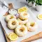 Freshly baked Glazed Protein Donuts topped with lemon vanilla glaze, a healthy and Healthy Protein Donut Recipe that’s gluten free, protein-packed, and perfect for an easy breakfast or snack.
