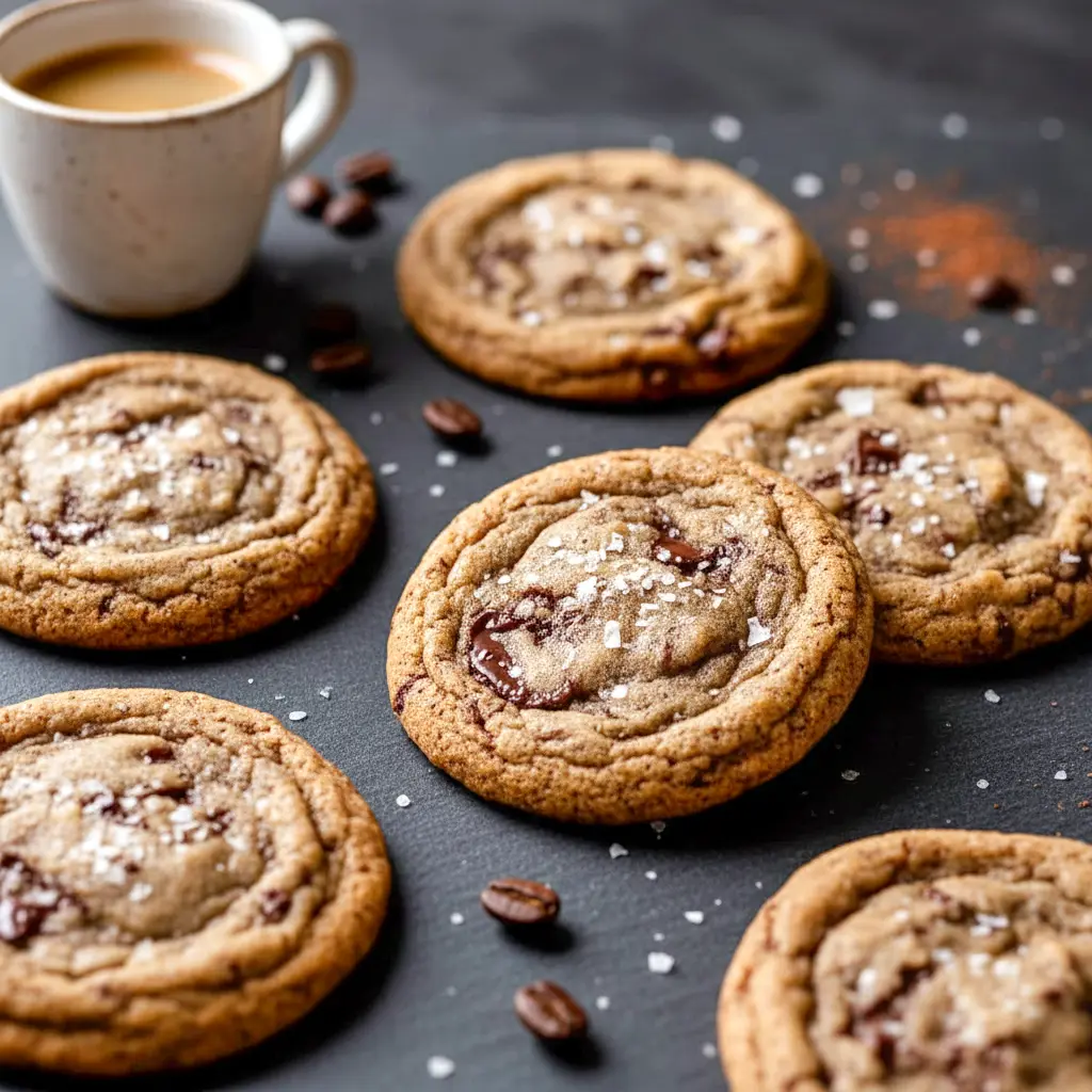 Homemade Coffee And Cookie Recipes featuring espresso chocolate chip cookies with crisp edges, chewy centers, and melty chocolate chunks, inspired by classic Coffee Shop Cookies for coffee lovers.