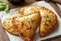 Golden baked pizza hot pockets filled with melty cheese and sauce, ideal for Hot Meal Prep, Filling Lunch Meal Prep, simple Protein Filled Lunch Ideas, and freezer-friendly High Protein Premade Meals.