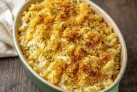 Creamy homemade Boursin mac and cheese served in a bowl with a buttery breadcrumb topping, inspired by Boursin Cheese Recipes, ideal for cozy Pasta Dinner Recipes, a comforting Mac N Cheese Recipe, and versatile enough for casual Side Dish Recipes.