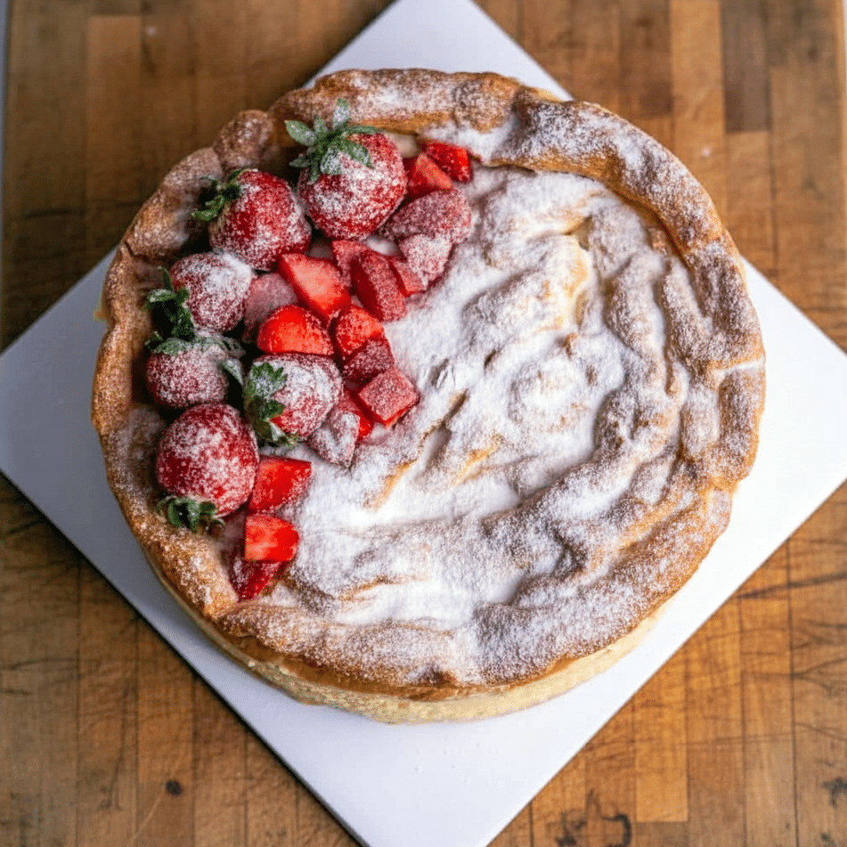 Stunning Carpathian Cream Cake with airy choux pastry and creamy filling, a beautiful example of Polish Baking Recipes inspired by traditional mountain-style desserts.