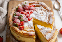 Stunning Carpathian Cream Cake with airy choux pastry and creamy filling, a beautiful example of Polish Baking Recipes inspired by traditional mountain-style desserts.