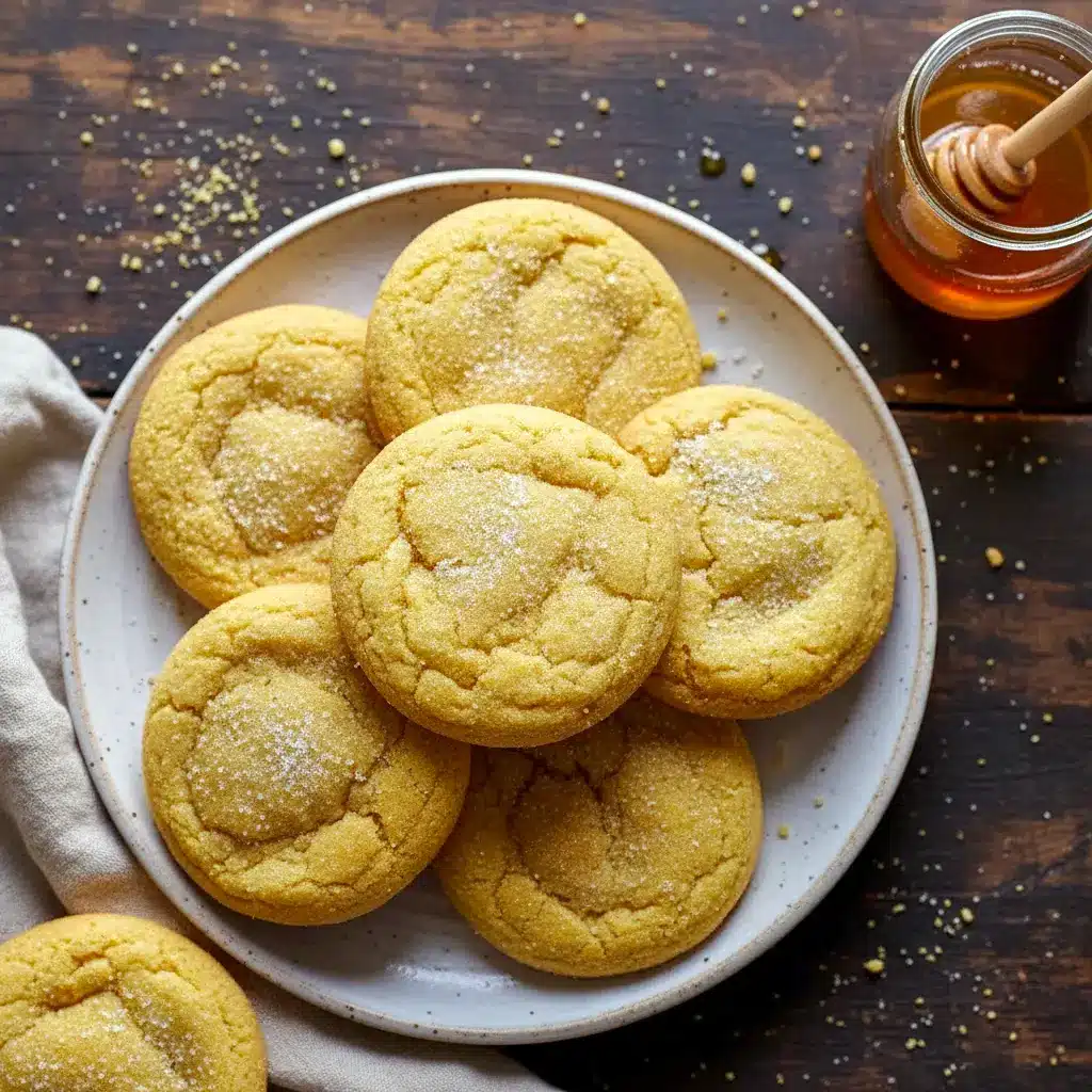 Freshly baked Cornbread Sugar Cookie rolled in sugar, a unique treat inspired by Corn Dessert Recipes with a soft, crumbly texture and warm honey flavor.