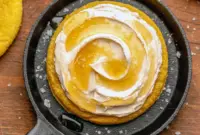 Unique Cornbread Cookie with Honey Butter Frosting Recipe That Steals the Thanksgiving Table2 Cornbread cookies topped with honey butter frosting and flaky sea salt, baked golden and served as a creative Thanksgiving dessert twist.