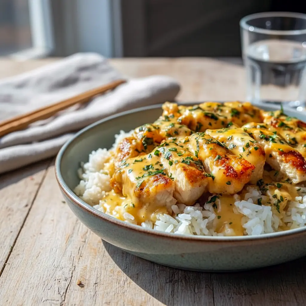 Hearty skillet of smothered chicken served over fluffy rice, showcasing Perfect Winter Meals comfort and creamy Comfort Food With Gravy goodness.