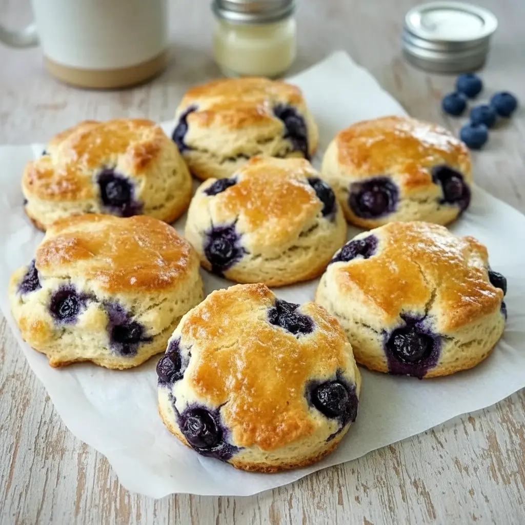 Warm Quick Breakfast Biscuits stacked high with juicy blueberries and drizzled in glossy Biscuit Glaze, inspired by cozy Boberry Biscuits Recipes and soft Flavored Biscuits, fresh from the oven and ready to serve.