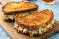 Golden Crab Melt Sandwich with Old Bay Seasoning – The Ultimate Seafood Grilled Cheese1 Crab Melt Sandwich Recipes featuring a golden, toasted Classic Crab Melt Recipe made with lump crab meat, melted cheddar cheese, and Old Bay seasoning in a crave-worthy Seafood Grilled Cheese Sandwich Recipe.