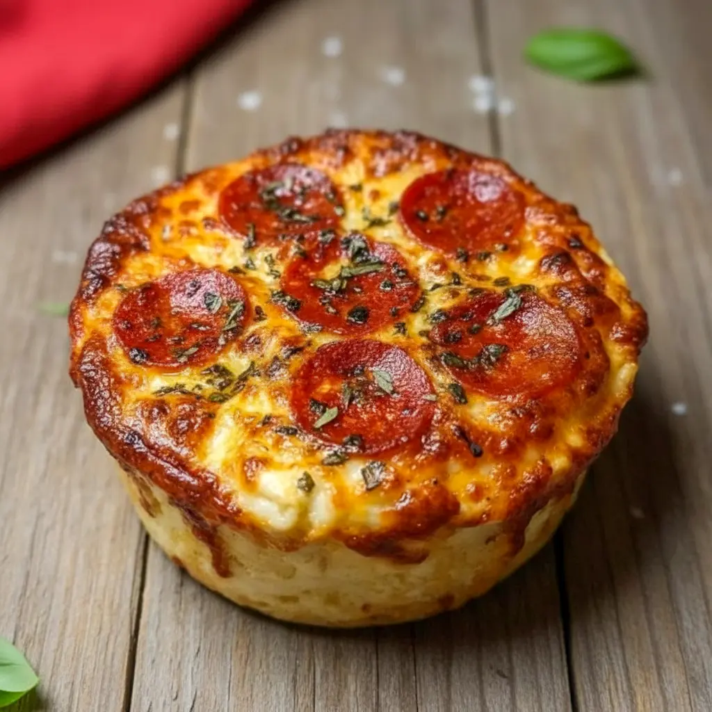 Freshly baked Easy Quick Healthy Lunch cottage cheese pizza bowl topped with marinara, colorful vegetables, and melted mozzarella, creating a warm and bubbly Clean And Healthy Meal served in a small baking dish.