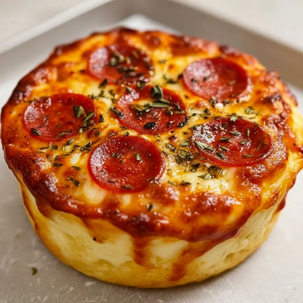 Freshly baked Easy Quick Healthy Lunch cottage cheese pizza bowl topped with marinara, colorful vegetables, and melted mozzarella, creating a warm and bubbly Clean And Healthy Meal served in a small baking dish.