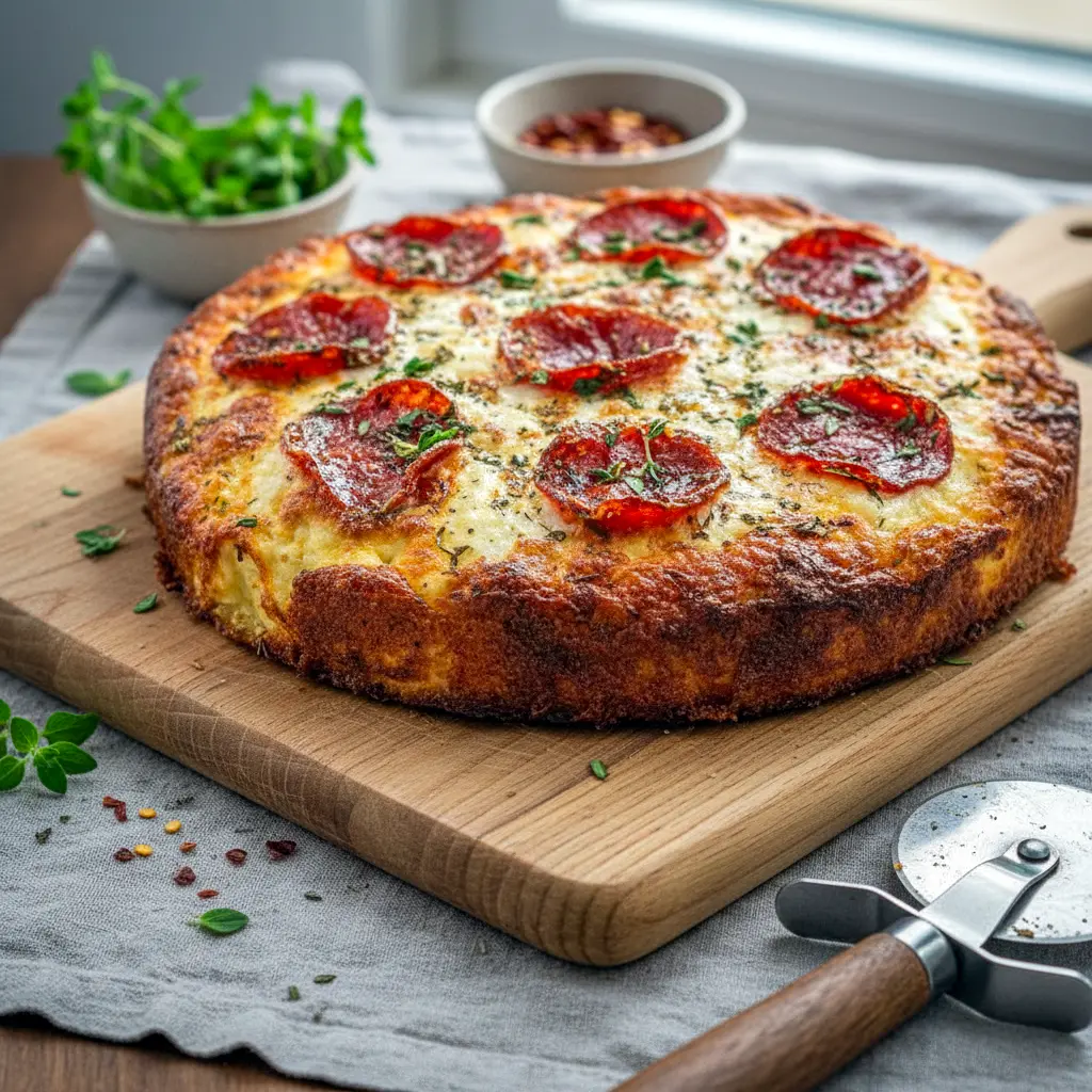 Baked Pizza Cottage Cheese bowl with marinara, melted mozzarella, bell peppers, and spinach — a colorful, protein-packed twist on Heart Healthy Pizza and creative Meals Using Cottage Cheese.