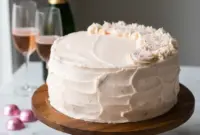 Elegant layered Pink Champagne Cake with soft blush buttercream swirls, a refined Champagne Cake perfect as a Light Pink Wedding Cake or celebration centerpiece.