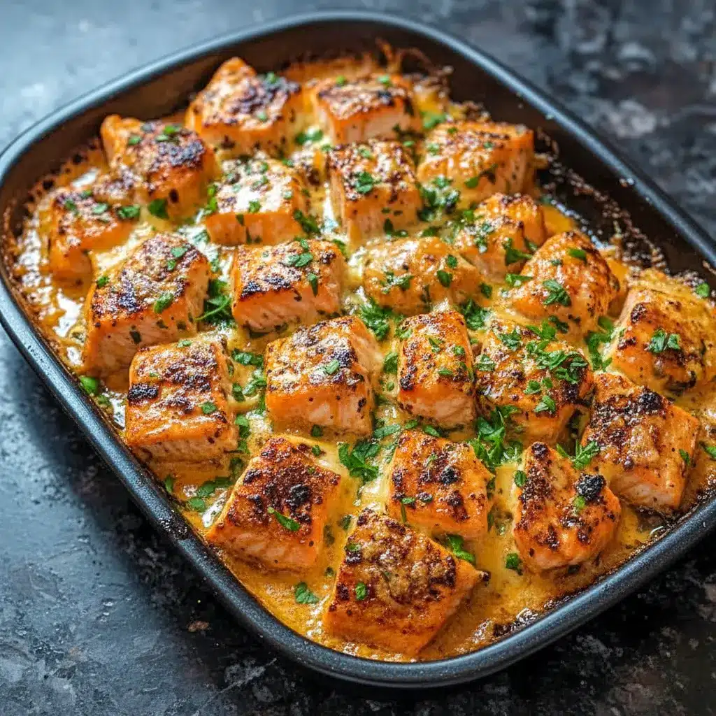 Golden baked Bang Bang Salmon topped with creamy sweet chili sauce and garnished with green onions, served as a vibrant Fish Dinner and flavorful addition to your favorite Seafood Dishes and Fish Recipes Healthy collection.