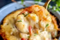 Golden baked Cheddar Bay Biscuit Seafood Pot Pie fresh from the oven, a creamy Seafood Pot Pie topped with fluffy Cheddar Bay Biscuits, perfect for a cozy Seafood Dinner and hearty Fish Dishes.